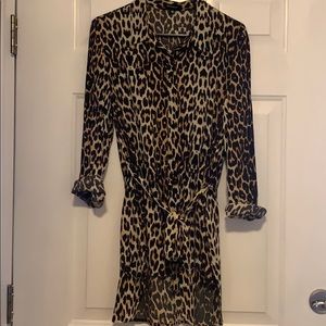 Leopard Tunic with tie-waist